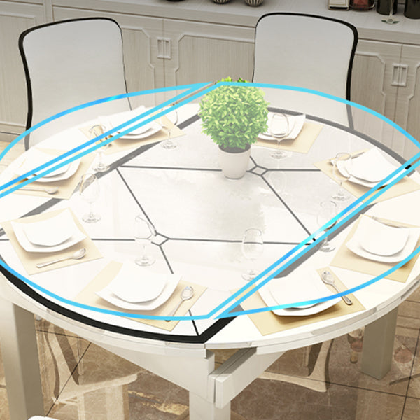 Table à manger extensible de bureau en verre moderne, base en chêne pour salle à manger