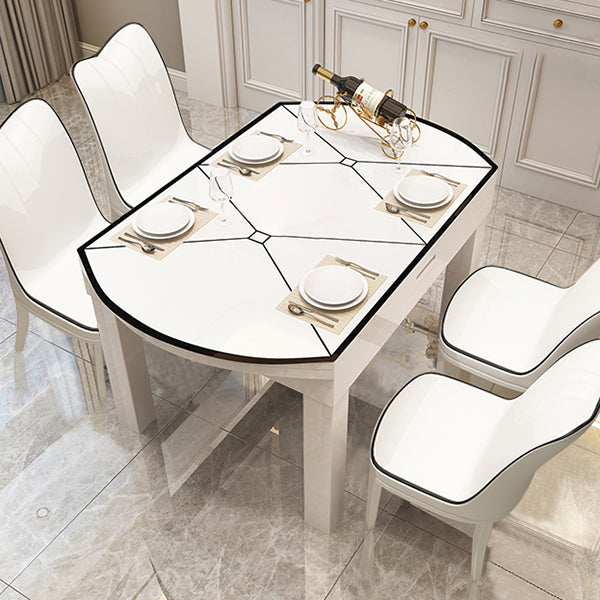 Table à manger extensible de bureau en verre moderne, base en chêne pour salle à manger