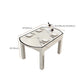 Table à manger extensible de bureau en verre moderne, base en chêne pour salle à manger