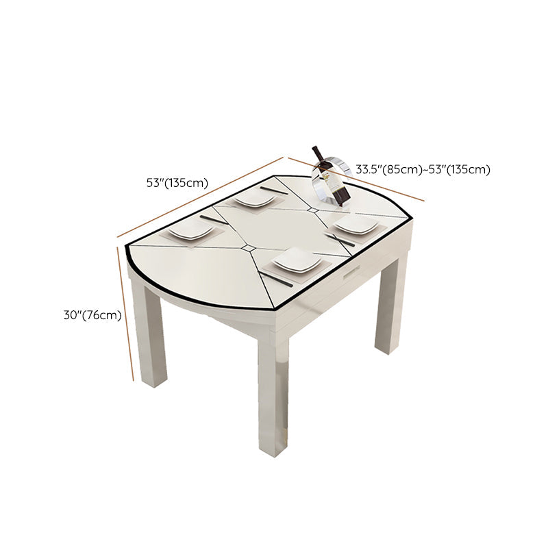 Table à manger extensible de bureau en verre moderne, base en chêne pour salle à manger