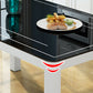 Modern Glass Desktop Rectangle Dining Table 4 Legs for Dining Room
