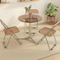 Modern Glass Desktop Geometric Dining Table Metal Base for Dining Room Clearhalo 'Dining Tables & Seating' 'Dining Tables' 'dining_table' 'furn' 'furn_dining_table' 'Furniture' 'Kitchen & Dining Furniture' 7519589