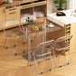 Modern Glass Desktop Geometric Dining Table Metal Base for Dining Room Clearhalo 'Dining Tables & Seating' 'Dining Tables' 'dining_table' 'furn' 'furn_dining_table' 'Furniture' 'Kitchen & Dining Furniture' 7519591