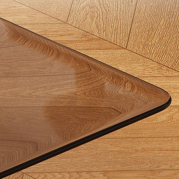 Modern Glass Desktop Geometric Dining Table Metal Base for Dining Room Clearhalo 'Dining Tables & Seating' 'Dining Tables' 'dining_table' 'furn' 'furn_dining_table' 'Furniture' 'Kitchen & Dining Furniture' 7519594