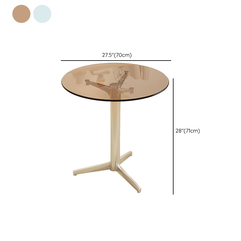 Modern Glass Desktop Geometric Dining Table Metal Base for Dining Room Clearhalo 'Dining Tables & Seating' 'Dining Tables' 'dining_table' 'furn' 'furn_dining_table' 'Furniture' 'Kitchen & Dining Furniture' 7519600