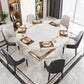 Modern Collapsible Round Glass Desktop Dining Table with Lockers for Dining Room Clearhalo 'Dining Tables & Seating' 'Dining Tables' 'dining_table' 'furn' 'furn_dining_table' 'Furniture' 'Kitchen & Dining Furniture' 7519602