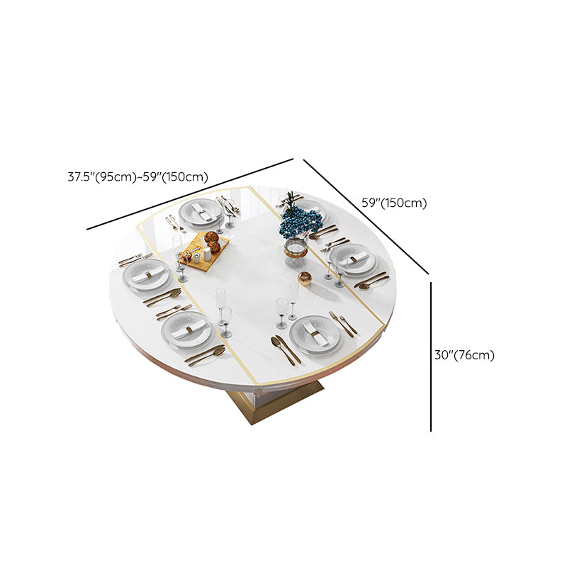 Modern Collapsible Round Glass Desktop Dining Table with Lockers for Dining Room Clearhalo 'Dining Tables & Seating' 'Dining Tables' 'dining_table' 'furn' 'furn_dining_table' 'Furniture' 'Kitchen & Dining Furniture' 7519608