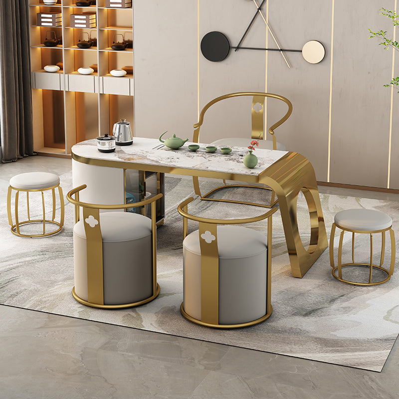 Moderne Armlehre im Rückenlehne Kissenstuhl mit Metallbasis für Wohnzimmer