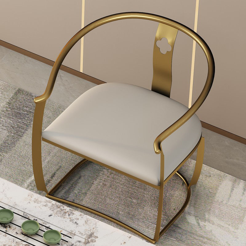 Moderne Armlehre im Rückenlehne Kissenstuhl mit Metallbasis für Wohnzimmer