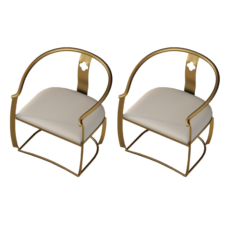 Moderne Armlehre im Rückenlehne Kissenstuhl mit Metallbasis für Wohnzimmer