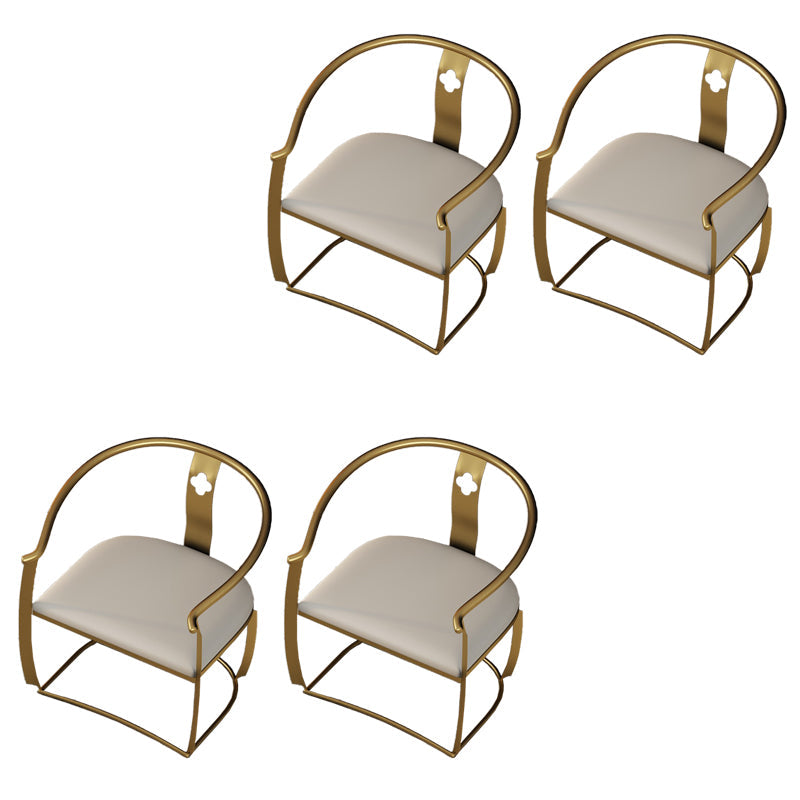 Moderne Armlehre im Rückenlehne Kissenstuhl mit Metallbasis für Wohnzimmer