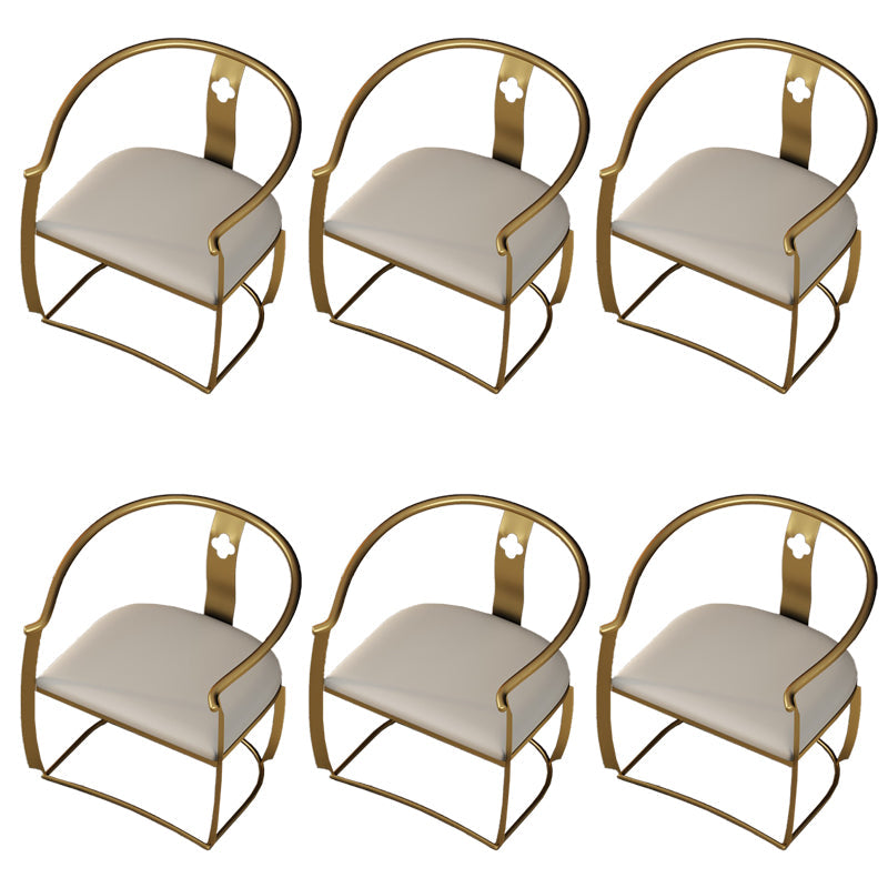 Moderne Armlehre im Rückenlehne Kissenstuhl mit Metallbasis für Wohnzimmer