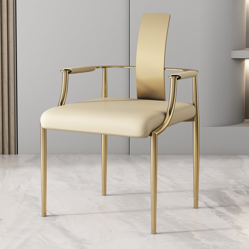 Moderne Armlehre im Rückenlehne Kissenstuhl mit Metallbasis für Wohnzimmer