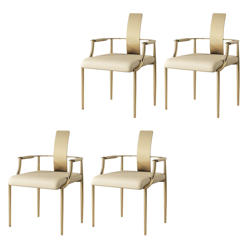 Moderne Armlehre im Rückenlehne Kissenstuhl mit Metallbasis für Wohnzimmer