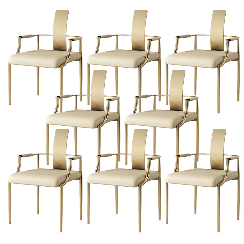 Moderne Armlehre im Rückenlehne Kissenstuhl mit Metallbasis für Wohnzimmer