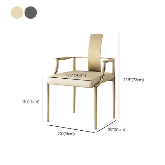 Modern Armrest Backrest Cushion Chair with Metal Base for Living Room