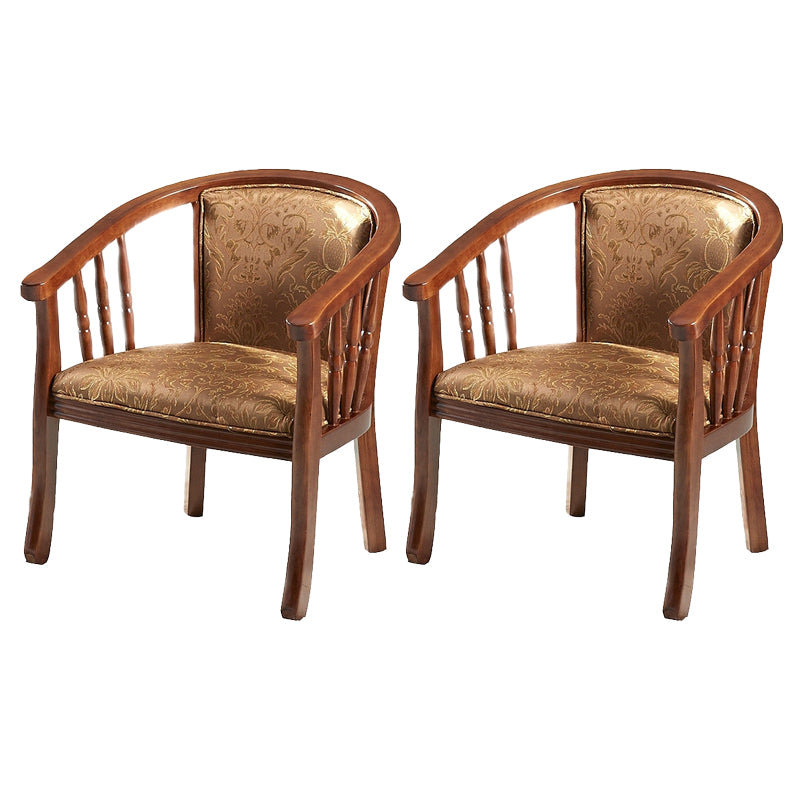 Modern Simple Arm Chair Wooden Base Upholstered Guest Chair for Dining Room Light Walnut 2 Piece Set Clearhalo 'Dining Chairs' 'Dining Tables & Seating' 'dining_chair' 'furn' 'furn_dining_chair' 'Furniture' 'Kitchen & Dining Furniture' 7519761