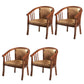 Modern Simple Arm Chair Wooden Base Upholstered Guest Chair for Dining Room Light Walnut 4 Piece Set Clearhalo 'Dining Chairs' 'Dining Tables & Seating' 'dining_chair' 'furn' 'furn_dining_chair' 'Furniture' 'Kitchen & Dining Furniture' 7519762