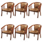 Modern Simple Arm Chair Wooden Base Upholstered Guest Chair for Dining Room Light Walnut 6 Piece Set Clearhalo 'Dining Chairs' 'Dining Tables & Seating' 'dining_chair' 'furn' 'furn_dining_chair' 'Furniture' 'Kitchen & Dining Furniture' 7519764