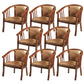 Modern Simple Arm Chair Wooden Base Upholstered Guest Chair for Dining Room Light Walnut 8 Piece Set Clearhalo 'Dining Chairs' 'Dining Tables & Seating' 'dining_chair' 'furn' 'furn_dining_chair' 'Furniture' 'Kitchen & Dining Furniture' 7519766