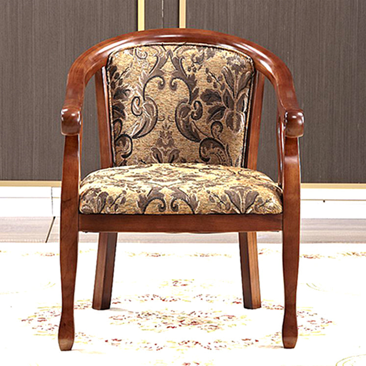 Modern Simple Arm Chair Wooden Base Upholstered Guest Chair for Dining Room Clearhalo 'Dining Chairs' 'Dining Tables & Seating' 'dining_chair' 'furn' 'furn_dining_chair' 'Furniture' 'Kitchen & Dining Furniture' 7519767