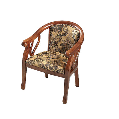 Modern Simple Arm Chair Wooden Base Upholstered Guest Chair for Dining Room Walnut 1 Piece Clearhalo 'Dining Chairs' 'Dining Tables & Seating' 'dining_chair' 'furn' 'furn_dining_chair' 'Furniture' 'Kitchen & Dining Furniture' 7519769