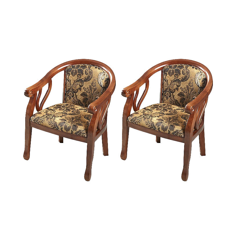 Modern Simple Arm Chair Wooden Base Upholstered Guest Chair for Dining Room Walnut 2 Piece Set Clearhalo 'Dining Chairs' 'Dining Tables & Seating' 'dining_chair' 'furn' 'furn_dining_chair' 'Furniture' 'Kitchen & Dining Furniture' 7519770