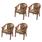 Modern Simple Arm Chair Wooden Base Upholstered Guest Chair for Dining Room Walnut 4 Piece Set Clearhalo 'Dining Chairs' 'Dining Tables & Seating' 'dining_chair' 'furn' 'furn_dining_chair' 'Furniture' 'Kitchen & Dining Furniture' 7519772