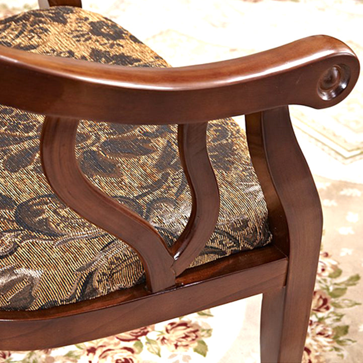 Modern Simple Arm Chair Wooden Base Upholstered Guest Chair for Dining Room Clearhalo 'Dining Chairs' 'Dining Tables & Seating' 'dining_chair' 'furn' 'furn_dining_chair' 'Furniture' 'Kitchen & Dining Furniture' 7519773