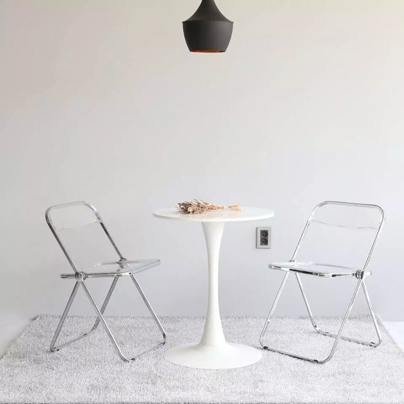 Moderne faltbare Rückenlehne Acrylstuhl mit Metallbeinen für Esszimmer