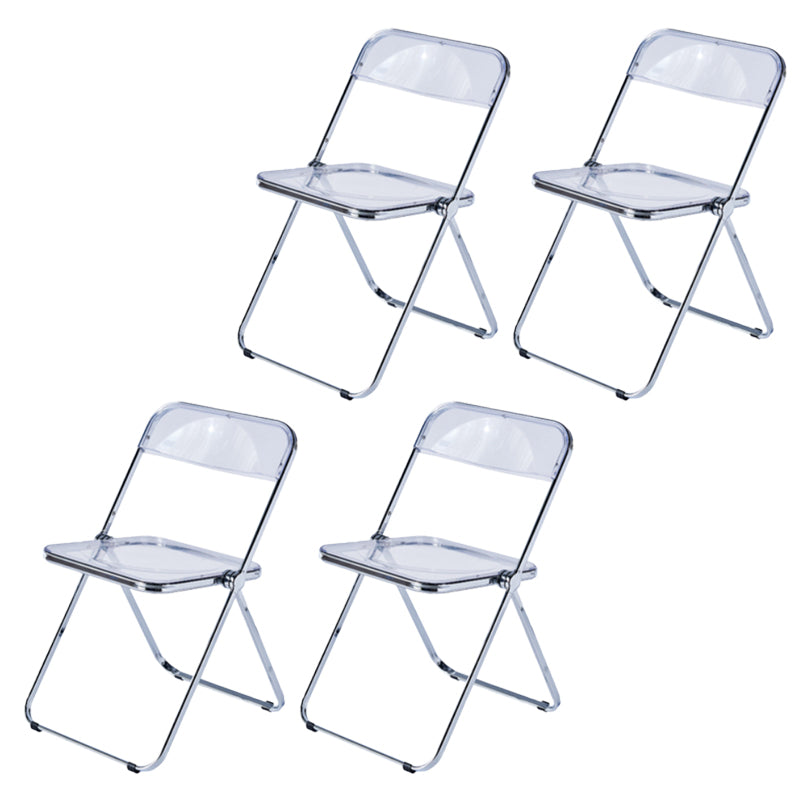 Moderne faltbare Rückenlehne Acrylstuhl mit Metallbeinen für Esszimmer