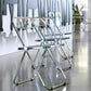 Moderne faltbare Rückenlehne Acrylstuhl mit Metallbeinen für Esszimmer