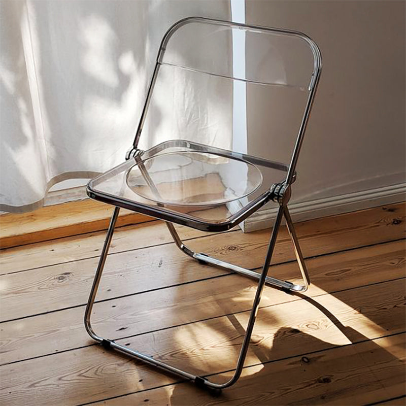 Moderne faltbare Rückenlehne Acrylstuhl mit Metallbeinen für Esszimmer