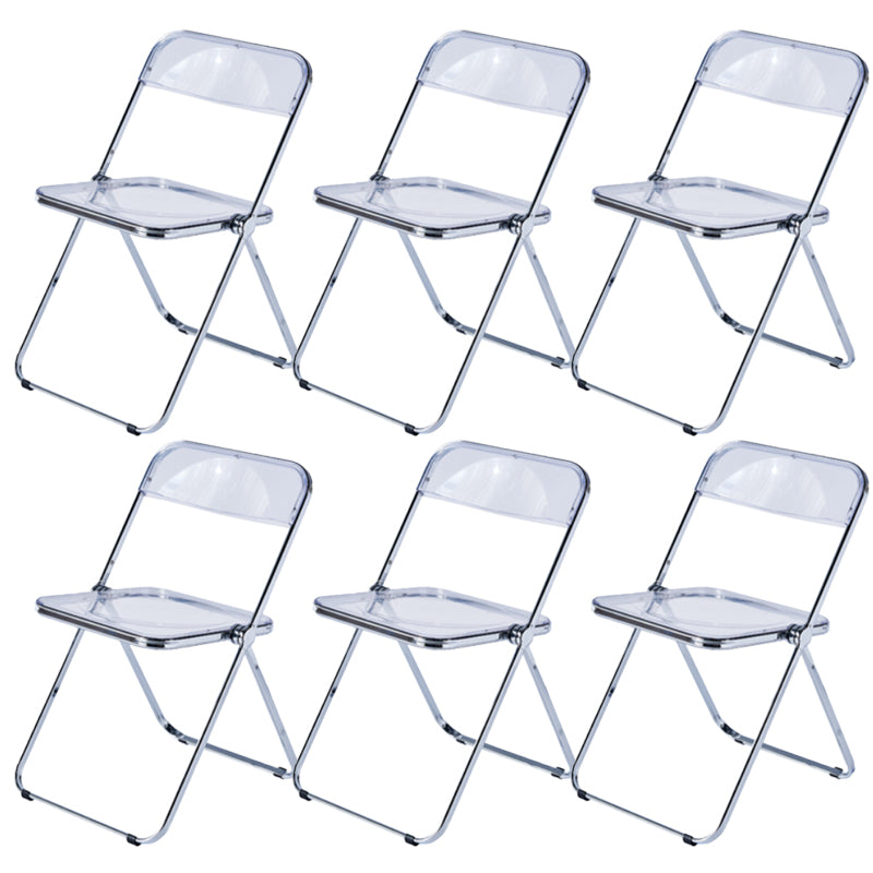 Moderne faltbare Rückenlehne Acrylstuhl mit Metallbeinen für Esszimmer