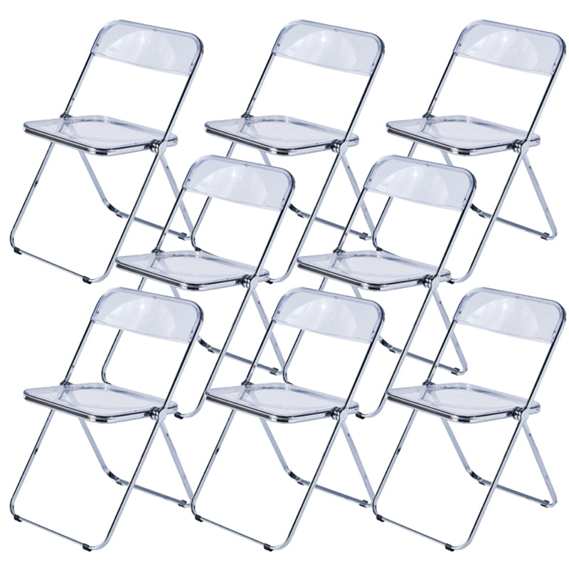 Moderne faltbare Rückenlehne Acrylstuhl mit Metallbeinen für Esszimmer