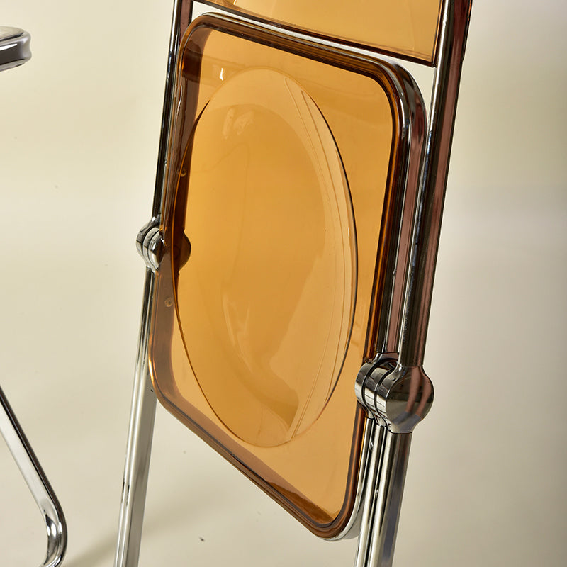 Moderne faltbare Rückenlehne Acrylstuhl mit Metallbeinen für Esszimmer