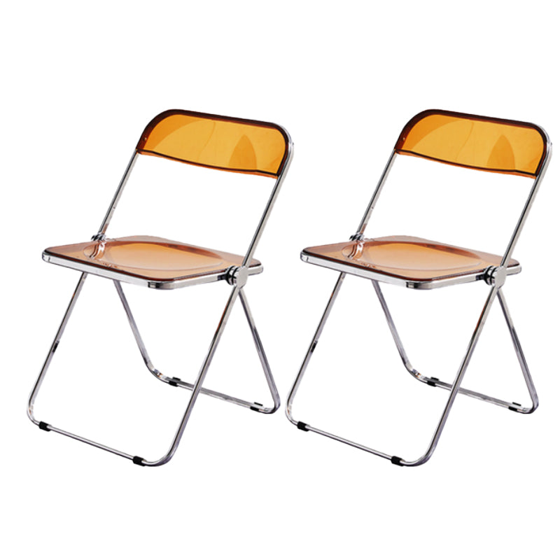 Moderne faltbare Rückenlehne Acrylstuhl mit Metallbeinen für Esszimmer