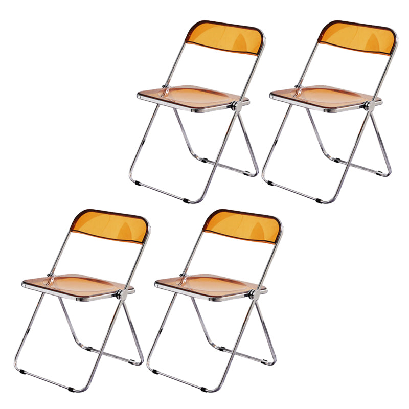 Moderne faltbare Rückenlehne Acrylstuhl mit Metallbeinen für Esszimmer