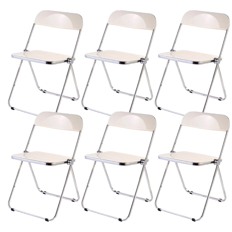 Moderne faltbare Rückenlehne Acrylstuhl mit Metallbeinen für Esszimmer