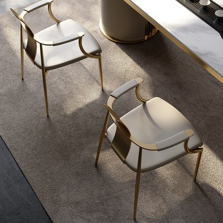 Glam Armrest Backrest Cushion Chair with Metal Legs for Living Room