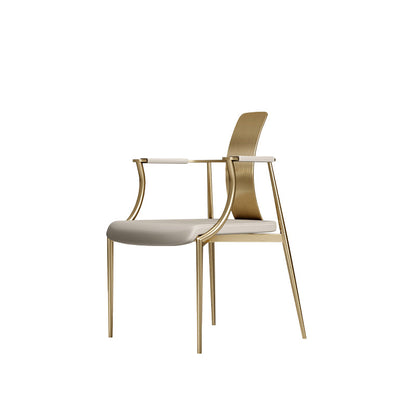 Glam Armrest Backrest Cushion Chair with Metal Legs for Living Room