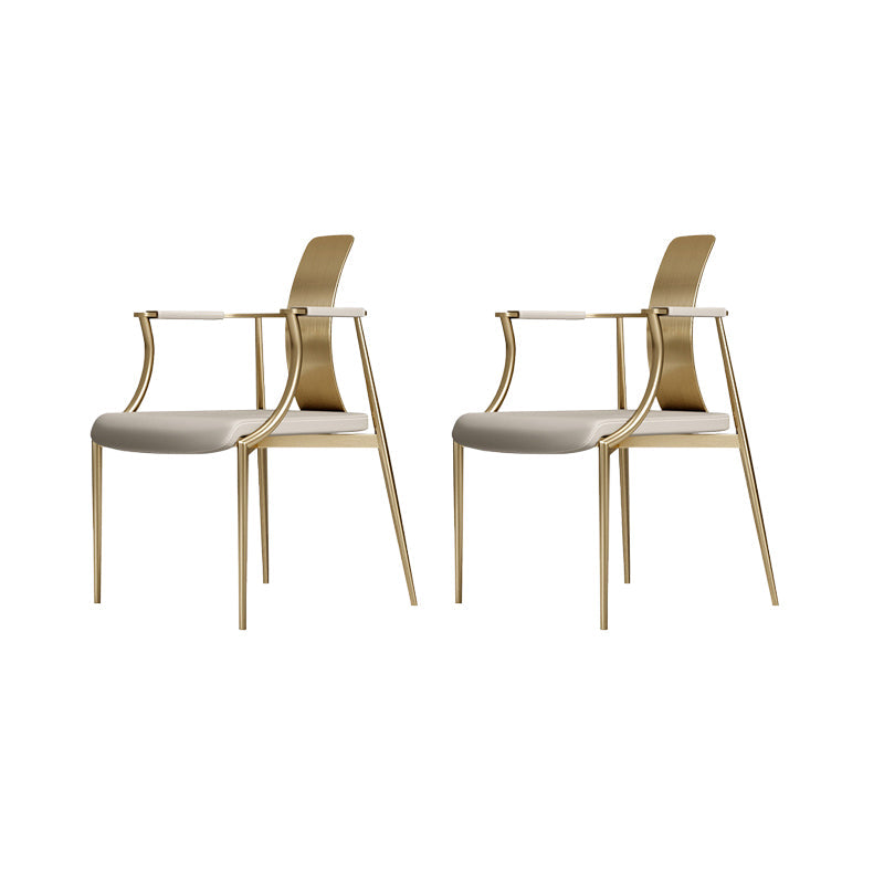 Glam Armrest Backrest Cushion Chair with Metal Legs for Living Room