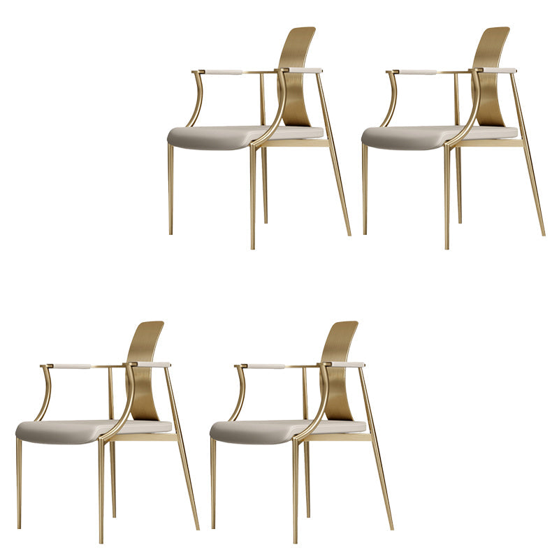 Glam Armrest Backrest Cushion Chair with Metal Legs for Living Room