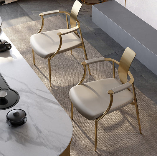 Glam Armrest Backrest Cushion Chair with Metal Legs for Living Room