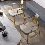 Glam Armrest Backrest Cushion Chair with Metal Legs for Living Room