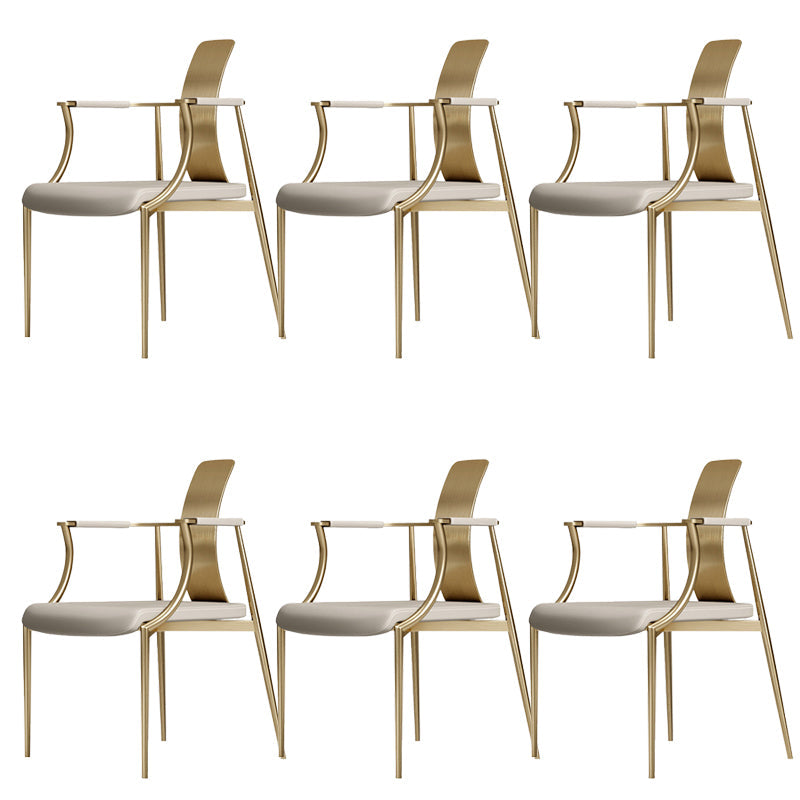 Glam Armrest Backrest Cushion Chair with Metal Legs for Living Room