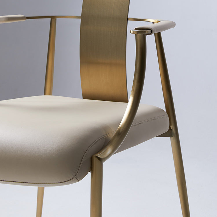 Glam Armrest Backrest Cushion Chair with Metal Legs for Living Room