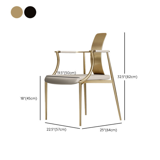 Glam Armrest Backrest Cushion Chair with Metal Legs for Living Room