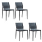 Modern Armless Backrest Leather Chair with Metal Legs for Dining Room