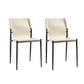 Modern Armless Backrest Leather Chair with Metal Legs for Dining Room